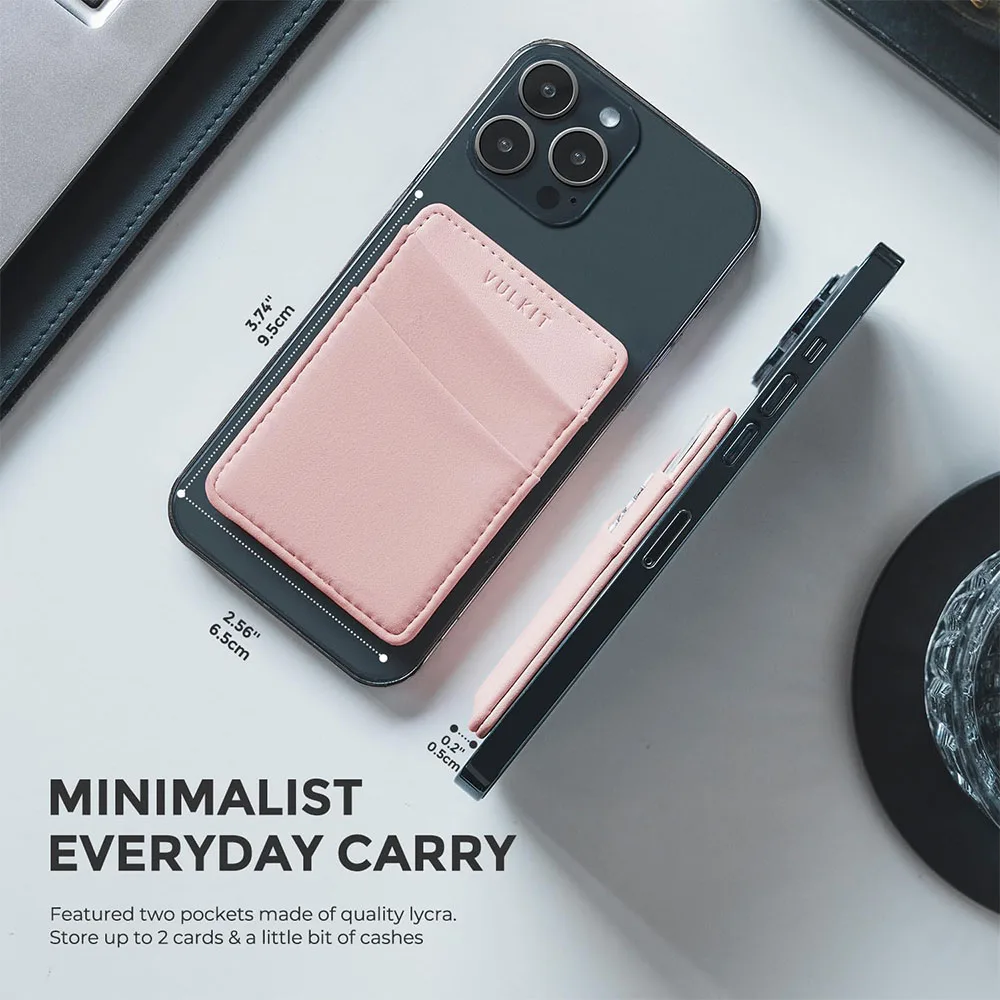 Vulkit รุ่น VPA106 Magnetic Phone Wallet - ที่เก็บบัตรติดหลังมือถือ - สี Pink 5 Vulkit รุ่น VPA106 Magnetic Phone Wallet - ที่เก็บบัตรติดหลังมือถือ - สี Pink - Image 5