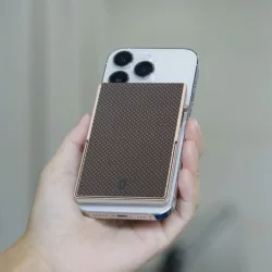 WiWU รุ่น Warriors Carbon Magsafe Metal Stand - ที่เก็บบัตรติดหลังมือถือ - สี Orange