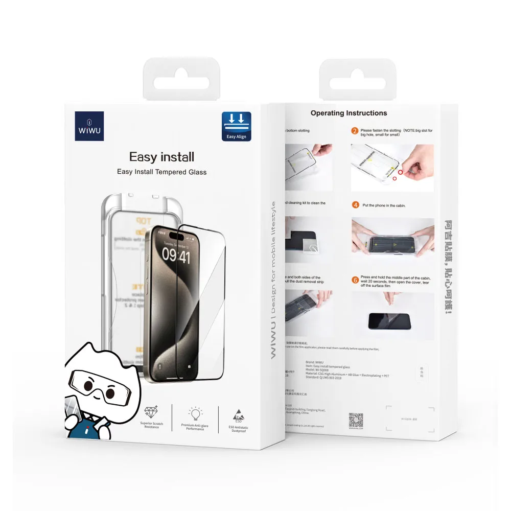 WiWU รุ่น Easy install Tempered Glass - ฟิล์มกระจก iPhone 17/ iPhone 16 Pro 7 WiWU รุ่น Easy install Tempered Glass - ฟิล์มกระจก iPhone 17/ iPhone 16 Pro - Image 7