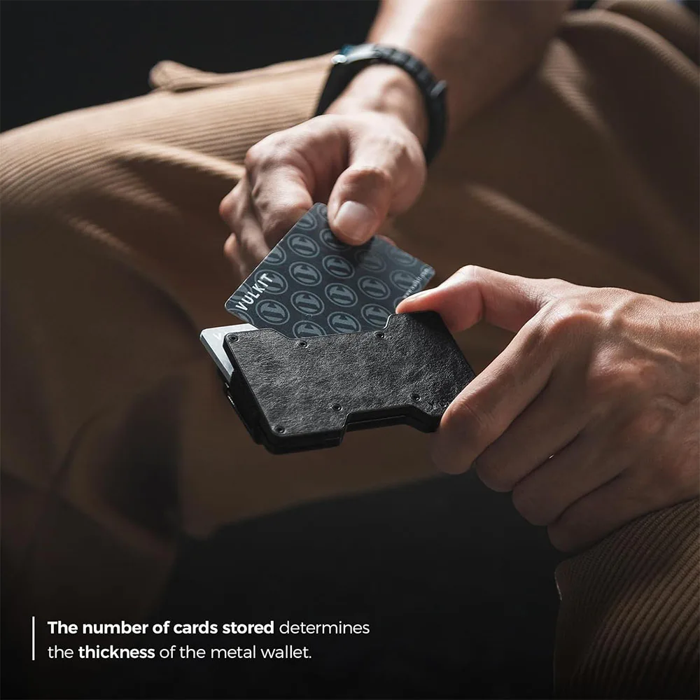 Vulkit รุ่น VCL300 Minimalist Metal Wallet with Money Clip - กระเป๋าเก็บบัตร - สี Retro-Black 2 Vulkit รุ่น VCL300 Minimalist Metal Wallet with Money Clip - กระเป๋าเก็บบัตร - สี Retro-Black - Image 2