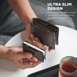 Vulkit รุ่น VCL300 Minimalist Metal Wallet with Money Clip - กระเป๋าเก็บบัตร - สี Retro-Espresso