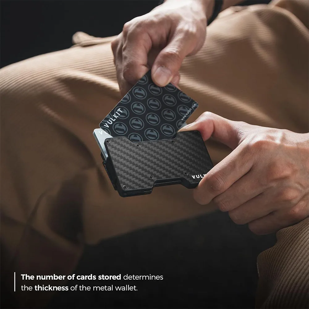 Vulkit รุ่น VCL300 Minimalist Metal Wallet with Money Clip - กระเป๋าเก็บบัตร - สี CF-Black 7 Vulkit รุ่น VCL300 Minimalist Metal Wallet with Money Clip - กระเป๋าเก็บบัตร - สี CF-Black - Image 7