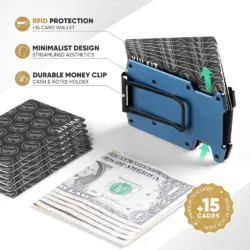 Vulkit รุ่น VCL400 Minimalist Slim Wallet with Money Clip - กระเป๋าเก็บบัตร - สี Blue 12 Vulkit รุ่น VCL400 Minimalist Slim Wallet with Money Clip - กระเป๋าเก็บบัตร - สี Blue