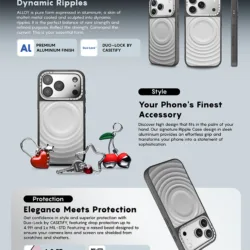 Casetify รุ่น Alloy Ripple Case - เคส iPhone 17 Pro Max - สี Silver on Grey