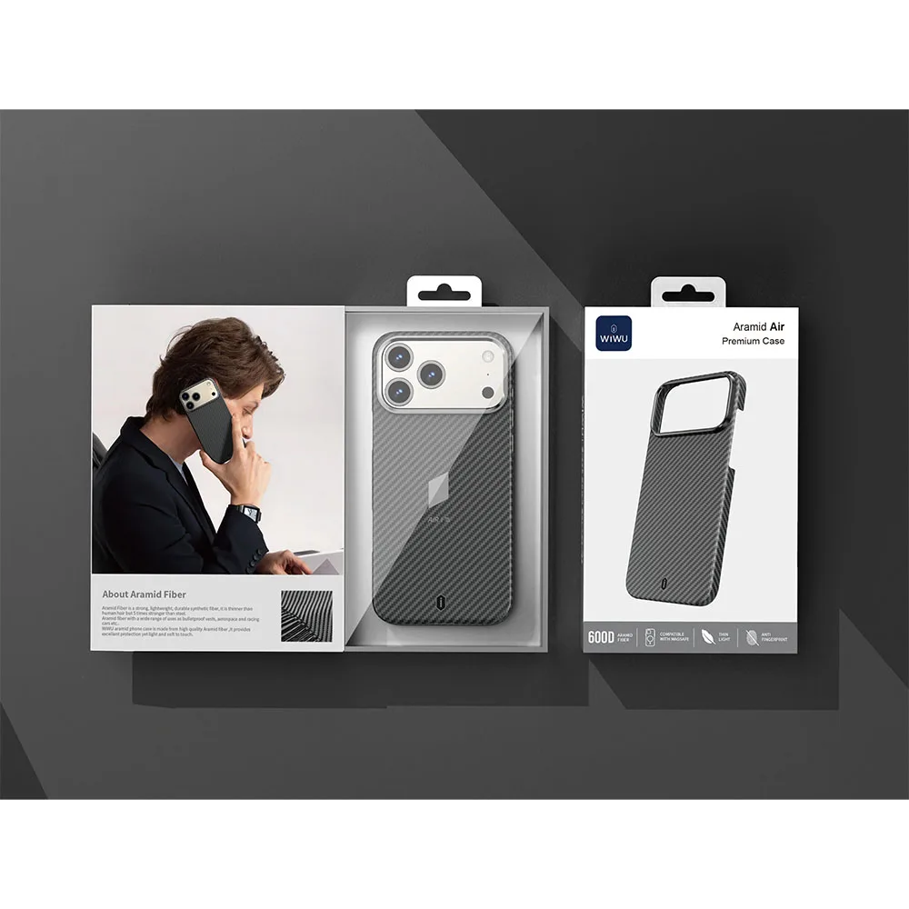 WiWU รุ่น Aramid Air - เคส iPhone 17 Pro Max - สี Black 7 WiWU รุ่น Aramid Air - เคส iPhone 17 Pro Max - สี Black - Image 7