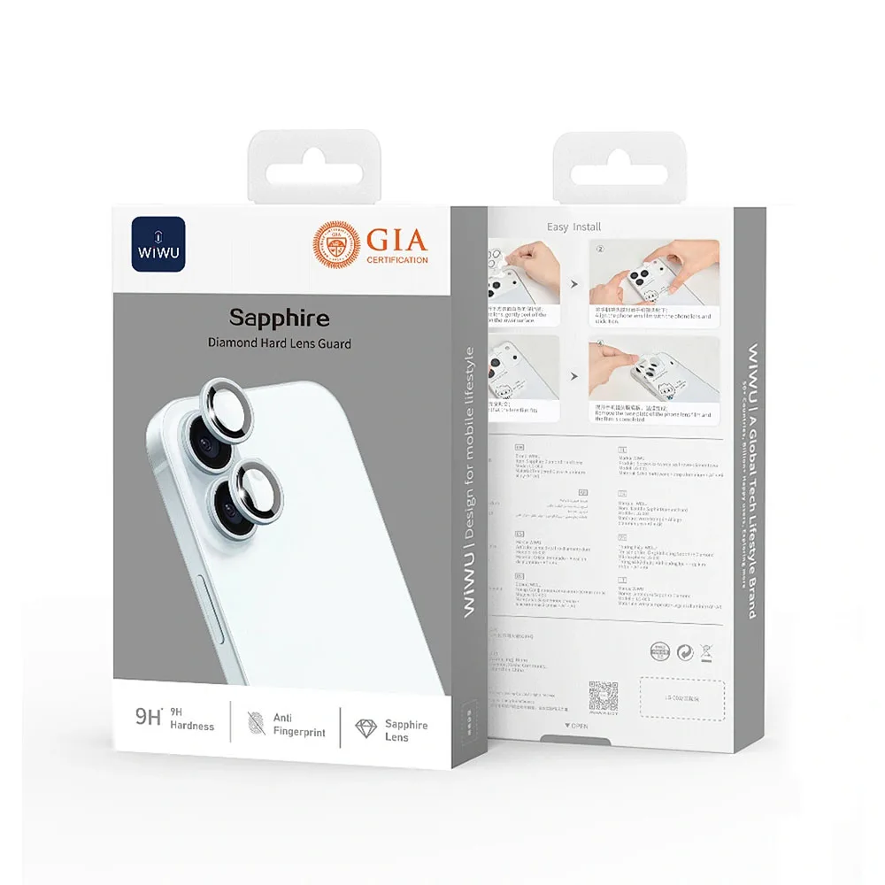 WiWU รุ่น Sapphire Diamond Hard Lens Guard - กระจกเลนส์กล้อง iPhone 17/16 Plus/16 2 WiWU รุ่น Sapphire Diamond Hard Lens Guard - กระจกเลนส์กล้อง iPhone 17/16 Plus/16 - Image 2