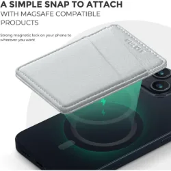 Vulkit รุ่น VPA106 Magnetic Phone Wallet - ที่เก็บบัตรติดหลังมือถือ - สี Silver