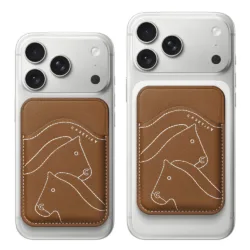 Casetify รุ่น Snappy™ Bioveg Horse Wallet - ที่เก็บบัตรติดหลังมือถือ - สี Tan