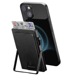 WiWU รุ่น Regal Magsafe Metal Stand Card Holder - ที่เก็บบัตรและขาตั้งติดหลังมือถือ - สี Black