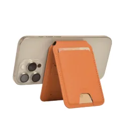 WiWU รุ่น Mag Wallet (FindMy) - ที่เก็บบัตรติดหลังมือถือ - สี Brown