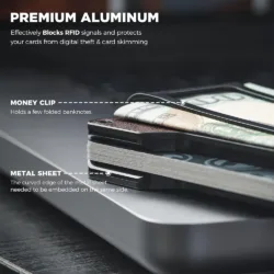 Vulkit รุ่น VCL300 Minimalist Metal Wallet with Money Clip - กระเป๋าเก็บบัตร - สี Retro-Espresso