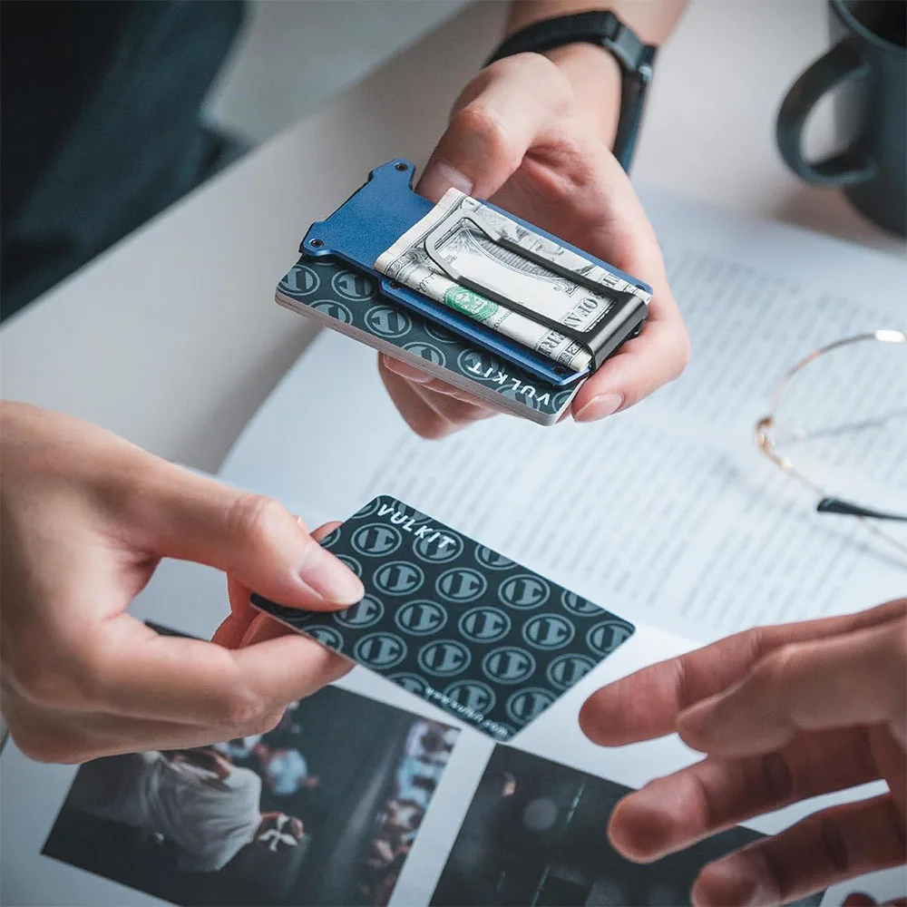 Vulkit รุ่น VCL400 Minimalist Slim Wallet with Money Clip - กระเป๋าเก็บบัตร - สี Blue 2 Vulkit รุ่น VCL400 Minimalist Slim Wallet with Money Clip - กระเป๋าเก็บบัตร - สี Blue - Image 2