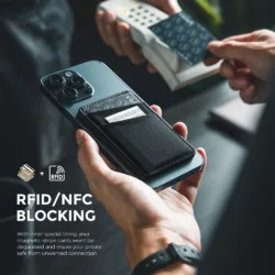 Vulkit รุ่น VPA106 Magnetic Phone Wallet - ที่เก็บบัตรติดหลังมือถือ - สี Black