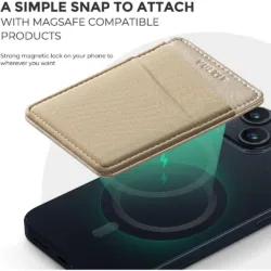 Vulkit รุ่น VPA106 Magnetic Phone Wallet - ที่เก็บบัตรติดหลังมือถือ - สี Gold