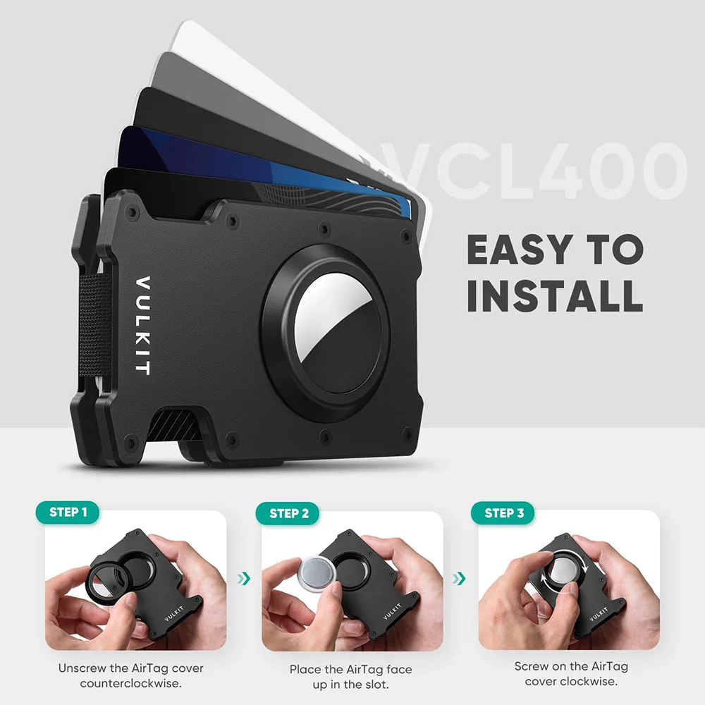Vulkit รุ่น VCL400 Minimalist Slim Wallet with Money Clip (AirTags) - กระเป๋าเก็บบัตร - สี Black 2 Vulkit รุ่น VCL400 Minimalist Slim Wallet with Money Clip (AirTags) - กระเป๋าเก็บบัตร - สี Black - Image 2