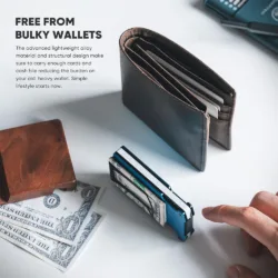 Vulkit รุ่น VCL400 Minimalist Slim Wallet with Money Clip - กระเป๋าเก็บบัตร - สี Blue 11 Vulkit รุ่น VCL400 Minimalist Slim Wallet with Money Clip - กระเป๋าเก็บบัตร - สี Blue