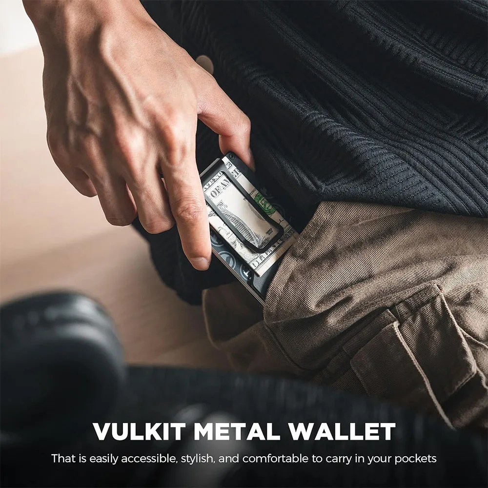 Vulkit รุ่น VCL300 Minimalist Metal Wallet with Money Clip - กระเป๋าเก็บบัตร - สี Black 6 Vulkit รุ่น VCL300 Minimalist Metal Wallet with Money Clip - กระเป๋าเก็บบัตร - สี Black - Image 6