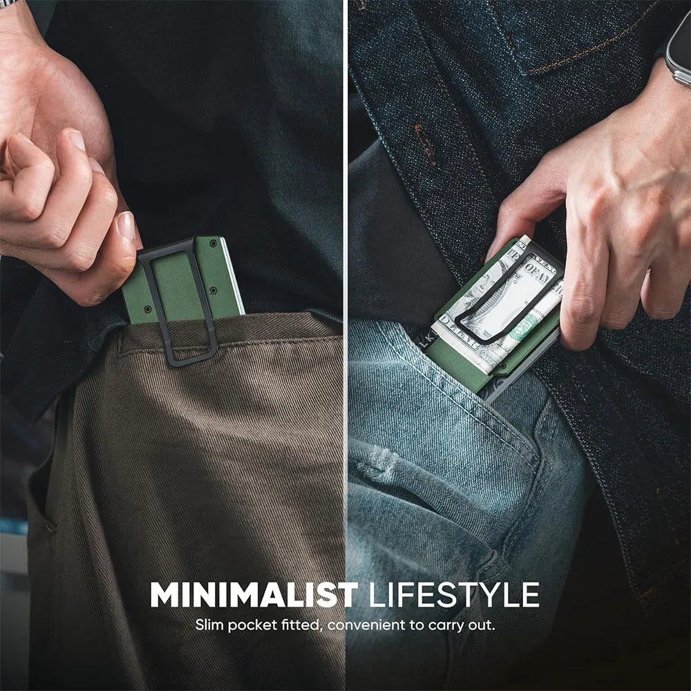 Vulkit รุ่น VCL400 Minimalist Slim Wallet with Money Clip - กระเป๋าเก็บบัตร - สี Green 6 Vulkit รุ่น VCL400 Minimalist Slim Wallet with Money Clip - กระเป๋าเก็บบัตร - สี Green - Image 6