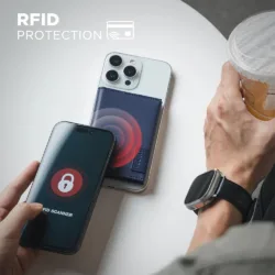 Vulkit รุ่น VPA111 Magnetic Card Holder Wallet - ที่เก็บบัตรติดหลังมือถือ - สี Nappa - Navy