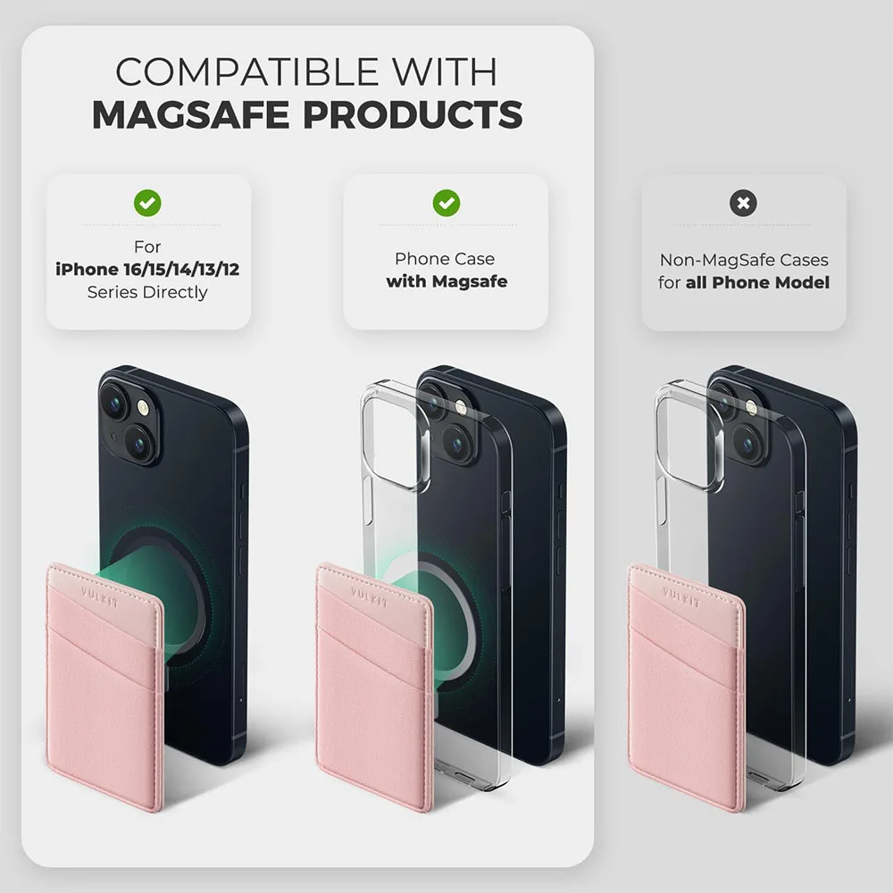 Vulkit รุ่น VPA106 Magnetic Phone Wallet - ที่เก็บบัตรติดหลังมือถือ - สี Pink 7 Vulkit รุ่น VPA106 Magnetic Phone Wallet - ที่เก็บบัตรติดหลังมือถือ - สี Pink - Image 7