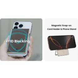 WiWU รุ่น Warriors Carbon Magsafe Metal Stand - ที่เก็บบัตรติดหลังมือถือ - สี Orange