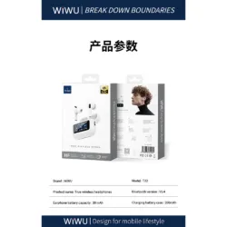 WiWU รุ่น T22 True Wireless - หูฟังไร้สาย - สี White