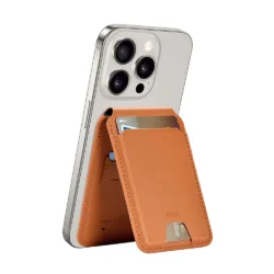 WiWU รุ่น Mag Wallet (FindMy) - ที่เก็บบัตรติดหลังมือถือ - สี Brown