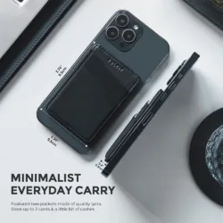 Vulkit รุ่น VPA106 Magnetic Phone Wallet - ที่เก็บบัตรติดหลังมือถือ - สี Black