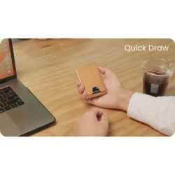 WiWU รุ่น Regal Magsafe Metal Stand Card Holder - ที่เก็บบัตรและขาตั้งติดหลังมือถือ - สี Brown