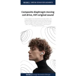 WiWU รุ่น T22 True Wireless - หูฟังไร้สาย - สี White