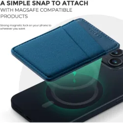 Vulkit รุ่น VPA106 Magnetic Phone Wallet - ที่เก็บบัตรติดหลังมือถือ - สี Blue