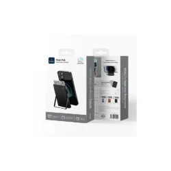 WiWU รุ่น Regal Magsafe Metal Stand Card Holder - ที่เก็บบัตรและขาตั้งติดหลังมือถือ - สี Brown