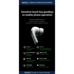 WiWU รุ่น T22 True Wireless - หูฟังไร้สาย - สี White