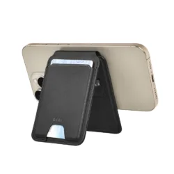 WiWU รุ่น Mag Wallet (FindMy) - ที่เก็บบัตรติดหลังมือถือ - สี Black