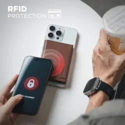 Vulkit รุ่น VPA111 Magnetic Card Holder Wallet - ที่เก็บบัตรติดหลังมือถือ - สี Nappa - Brown