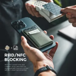 Vulkit รุ่น VPA106 Magnetic Phone Wallet - ที่เก็บบัตรติดหลังมือถือ - สี Green