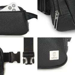 WiWU รุ่น LULU Crossbody Bag - กระเป๋าคาดอก - สี PU Black