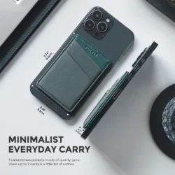 Vulkit รุ่น VPA106 Magnetic Phone Wallet - ที่เก็บบัตรติดหลังมือถือ - สี Green