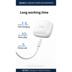 WiWU รุ่น Openbuds O600 - หูฟังไร้สาย - สี Black