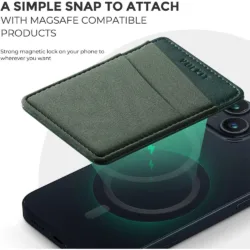 Vulkit รุ่น VPA106 Magnetic Phone Wallet - ที่เก็บบัตรติดหลังมือถือ - สี Green