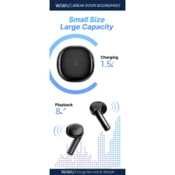 WiWU รุ่น T31 ENC - หูฟังไร้สาย - สี Black