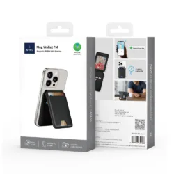 WiWU รุ่น Mag Wallet (FindMy) - ที่เก็บบัตรติดหลังมือถือ - สี Brown