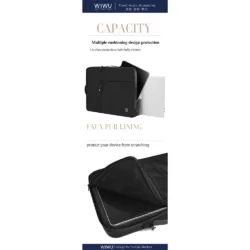 WiWU รุ่น Alpha Double Layer Sleeve - ซองใส่ Laptop/MacBook ขนาด 15.6" - สี Gray