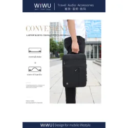 WiWU รุ่น Alpha Slim Sleeve - ซองใส่ Laptop/MacBook ขนาด 15.6" - สี Black
