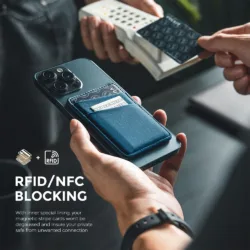 Vulkit รุ่น VPA106 Magnetic Phone Wallet - ที่เก็บบัตรติดหลังมือถือ - สี Blue