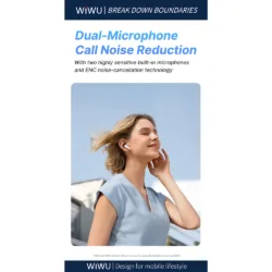 WiWU รุ่น T31 ENC - หูฟังไร้สาย - สี Black