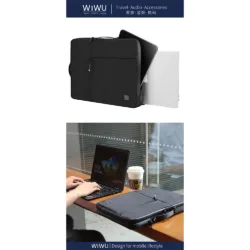 WiWU รุ่น Alpha Double Layer Sleeve - ซองใส่ Laptop/MacBook ขนาด 14" - สี Gray