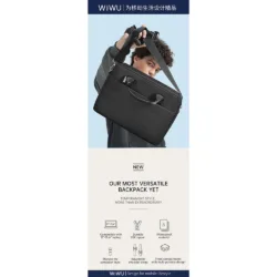 WiWU รุ่น Minimalist Laptop Bag Pro II - กระเป๋า Laptop/MacBook ขนาด 15.6" - สี Grey