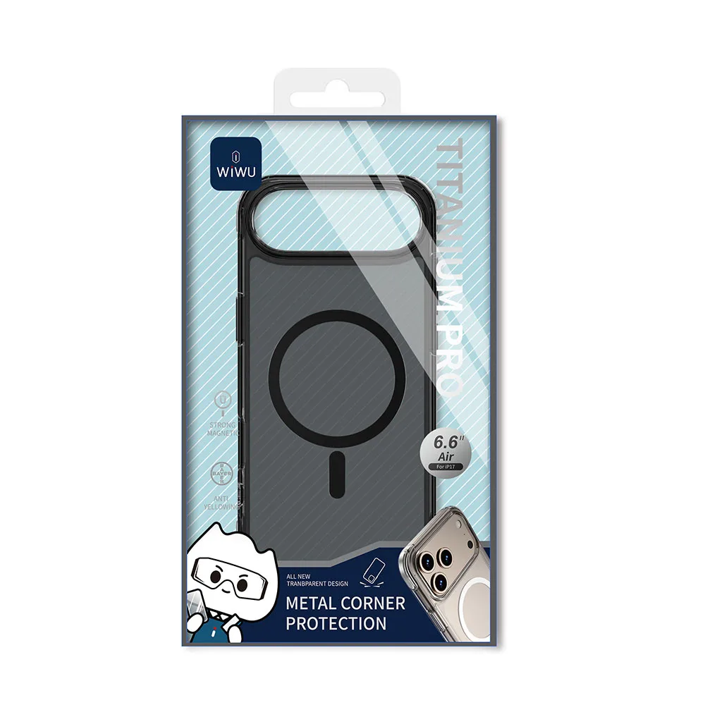 WiWU รุ่น Titanium Magnetic Shield Case - เคส iPhone Air - สี Clear Black 5 WiWU รุ่น Titanium Magnetic Shield Case - เคส iPhone Air - สี Clear Black - Image 5