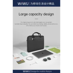 WiWU รุ่น Minimalist Laptop Bag Pro II - กระเป๋า Laptop/MacBook ขนาด 15.6" - สี Grey